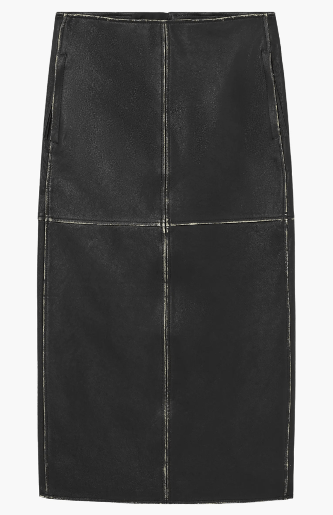 COS Racer Paneled Leather Skirt