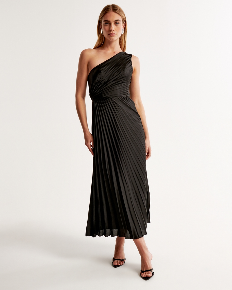 Abercrombie & Fitch Giselle Pleated One-Shoulder Maxi Dress