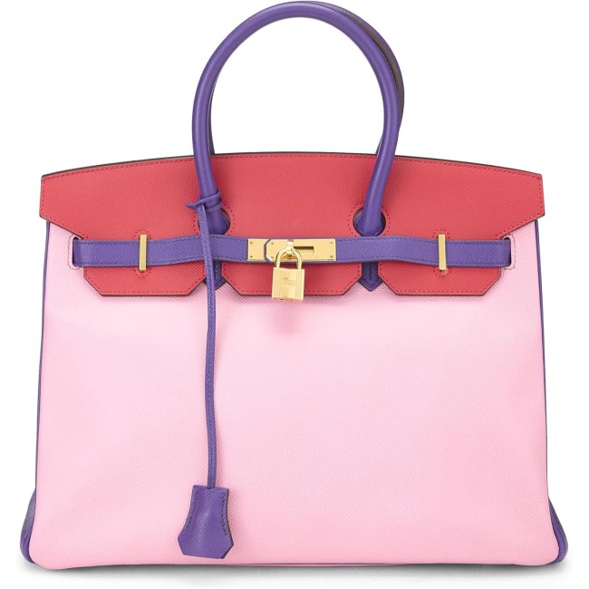 Hermès Pre-Loved Bubblegum Pink & Rouge Piment & Ultraviolet Epsom Birkin 35