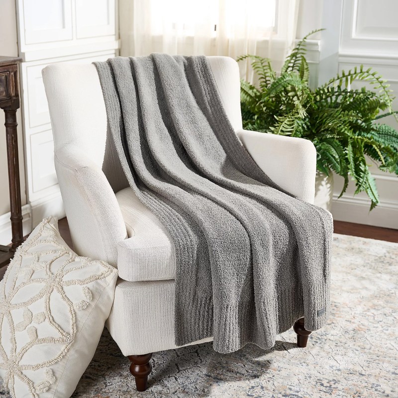 Barefoot Dreams CozyChic Stacked Rib Border Blanket 