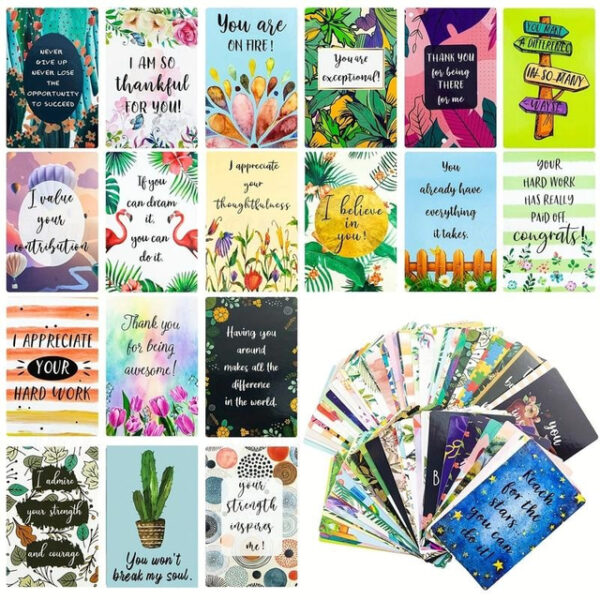 72pcs Cute Unique Positive Cards, Inspirational And Motivational Cards, Back To School Gifts, Party Favors, Birthday Decor, Party Gift Decor, Party Su