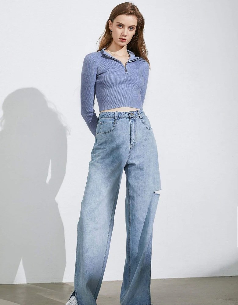 J.ING Dennis Wide Slit Hem Jeans