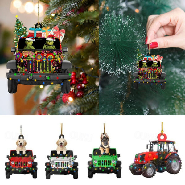 Christmas Ornament Gift for Racing, 2D Car Christmas Ornament with Custom Name, Ornament Gifts, Truck Ornament, Truck Christmas Ornament, Car Decor Ha