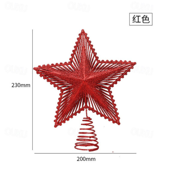 Christmas Tree Topper Star, Tree Top Decoration, Sequins Straight Grain Tree Top Star Scene Layout, Wall Decor, Room Decor, Yard Decor, Theme Party De