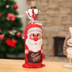 Christmas Wine Bottle Cover Drill Merry Xmas Drawstring Bag New Year Table Decoration 2025 - US $4.99