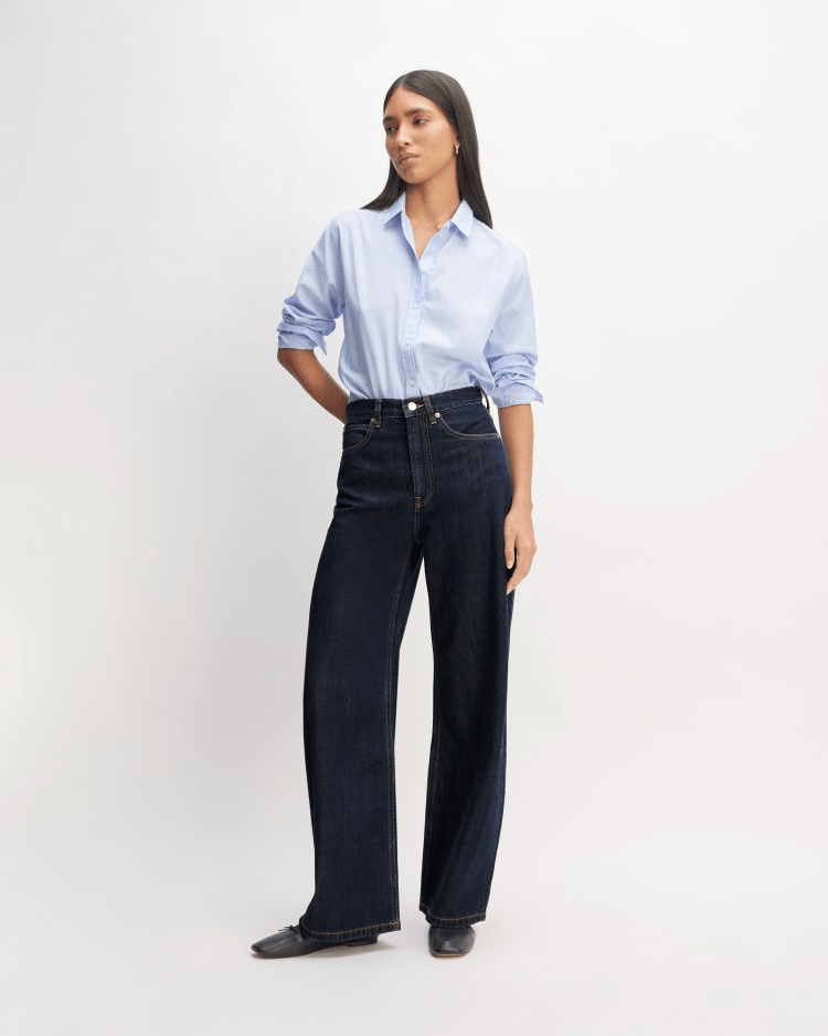 Everlane The OG Baggy Jean in dark indigo wash