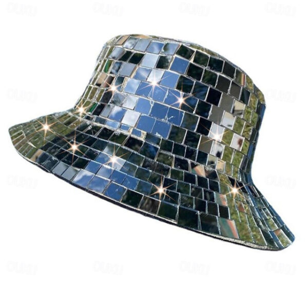 Disco Bucket Hat, Glitter Mirror Disco Fishing Hat, Disco Ball Hats for DJ, Bucket Cap with Glitter Sequins for Club 2025 - US $24.99