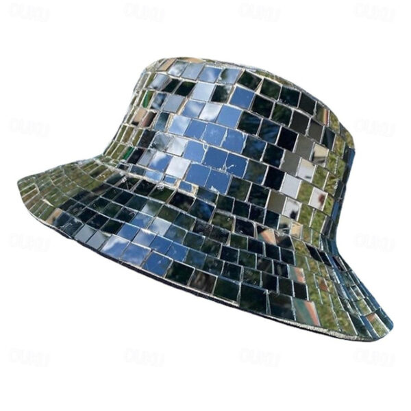 Disco Bucket Hat, Glitter Mirror Disco Fishing Hat, Disco Ball Hats for DJ, Bucket Cap with Glitter Sequins for Club 2025 - US $24.99