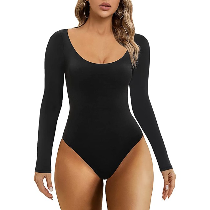 SHAPERX Long Sleeve Bodysuit