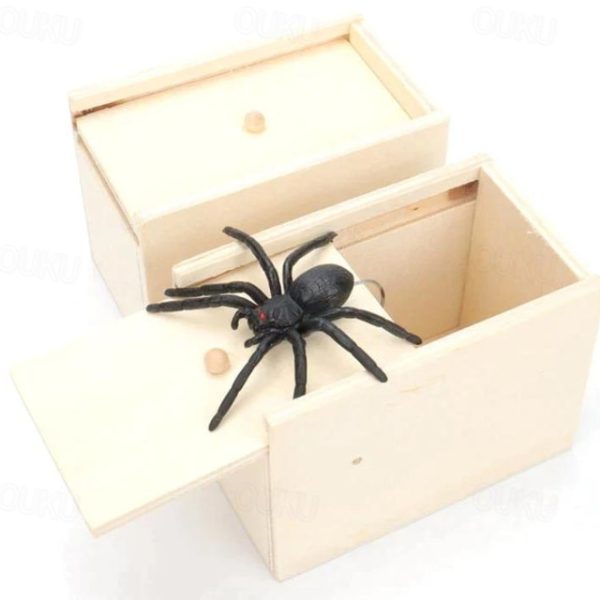 Halloween Gift Spider in a Box Gag Gift Spider Scare Prank Box, Hilarious Wooden Scare Box,Handmade Fun Joke Scarebox Toy 2024 - US $6.99